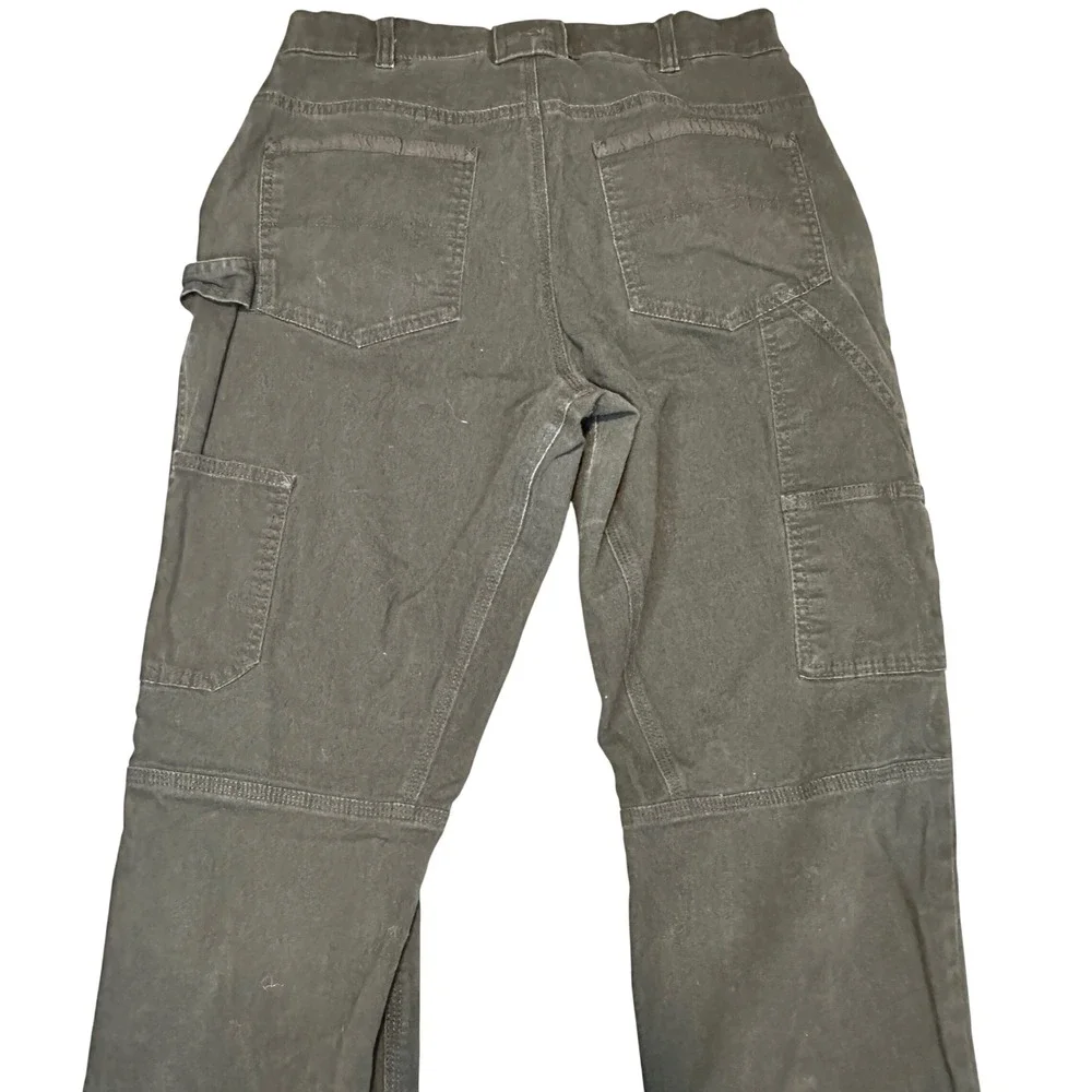 Noble Outfitters Womens Black Canvas Double Front Utility Work Pants Size 12